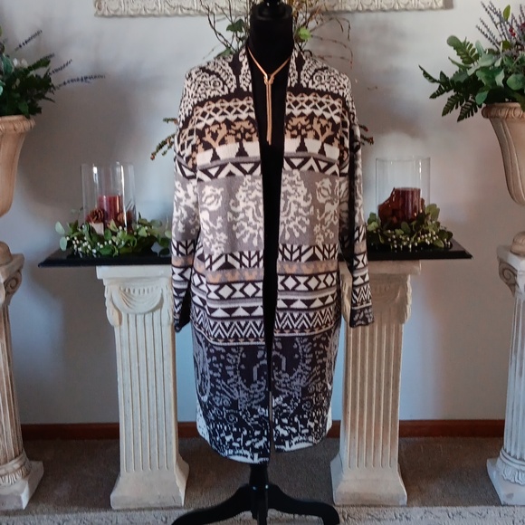 A Greige Multi Colored Cardigan Size Lg - Picture 2 of 6
